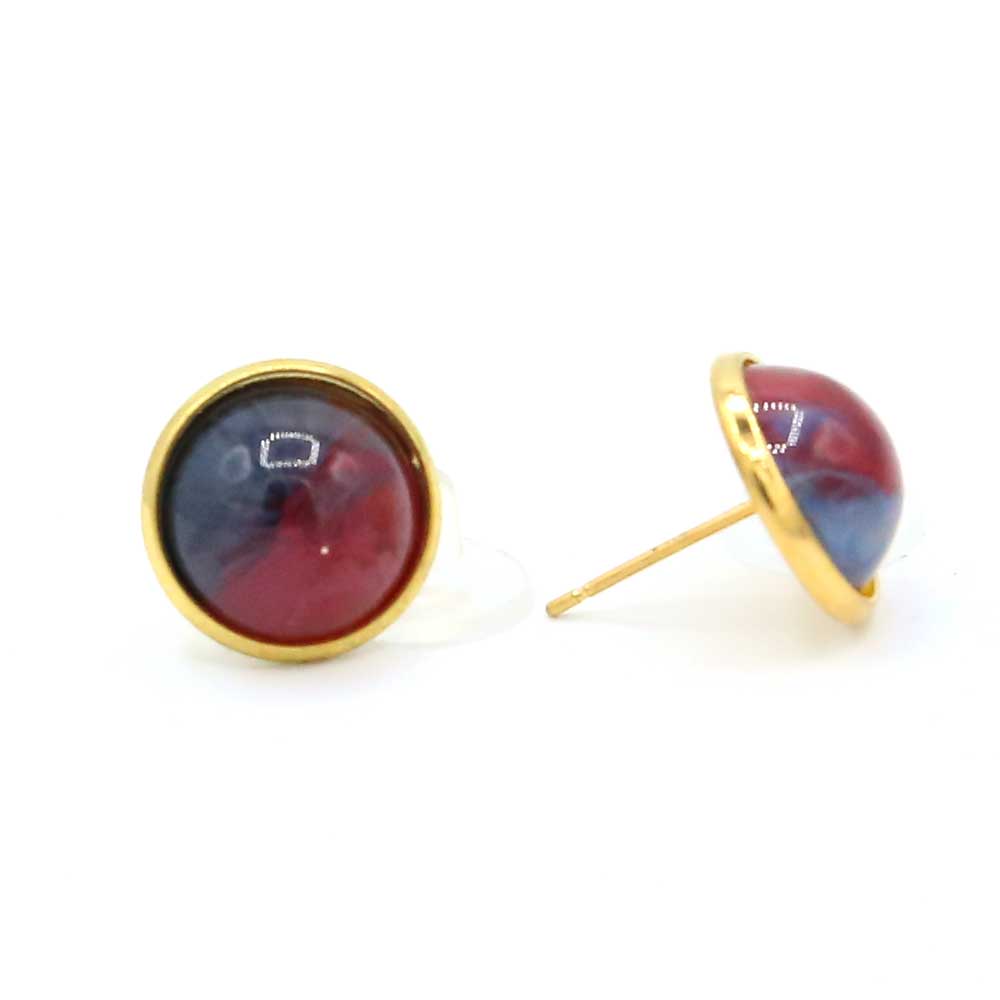 Be That Girl Marble Studs - Crimson Swirl