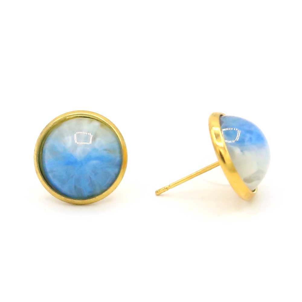 Be That Girl Marble Studs - Clear Skies