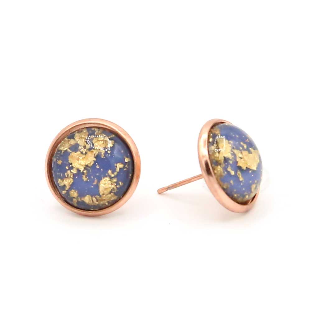 Golden Girl Studs - Cobalt