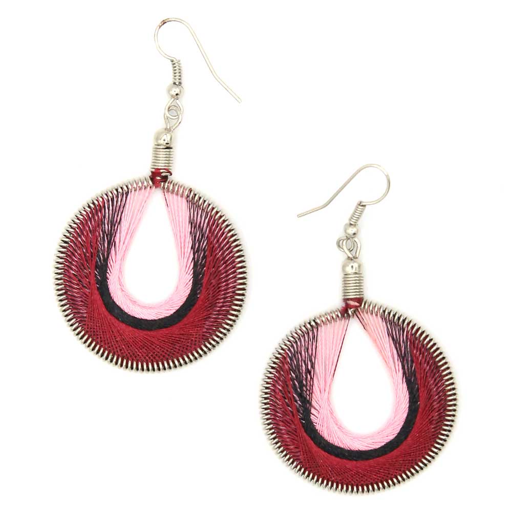 Marca Earrings - Maroon Berry