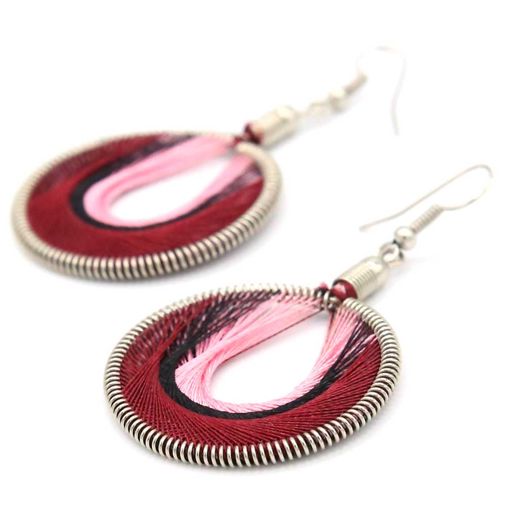 Marca Earrings - Maroon Berry