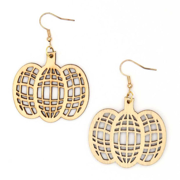 Plaid Pumpkin Earrings