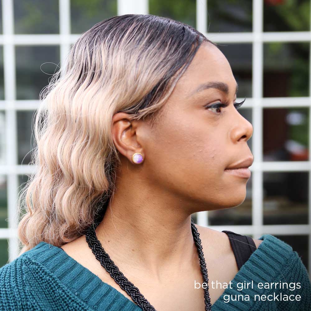 Be That Girl Marble Studs - Lavender